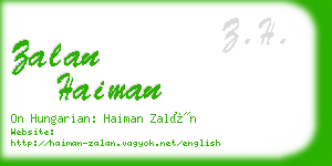 zalan haiman business card